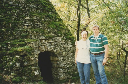 Karen & Don in front of hut