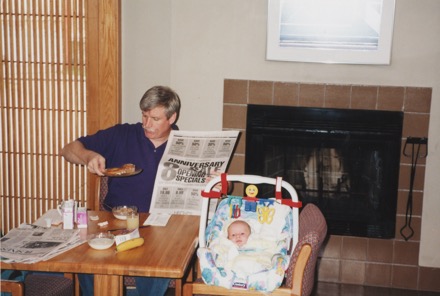 Don and baby Sean breakfast